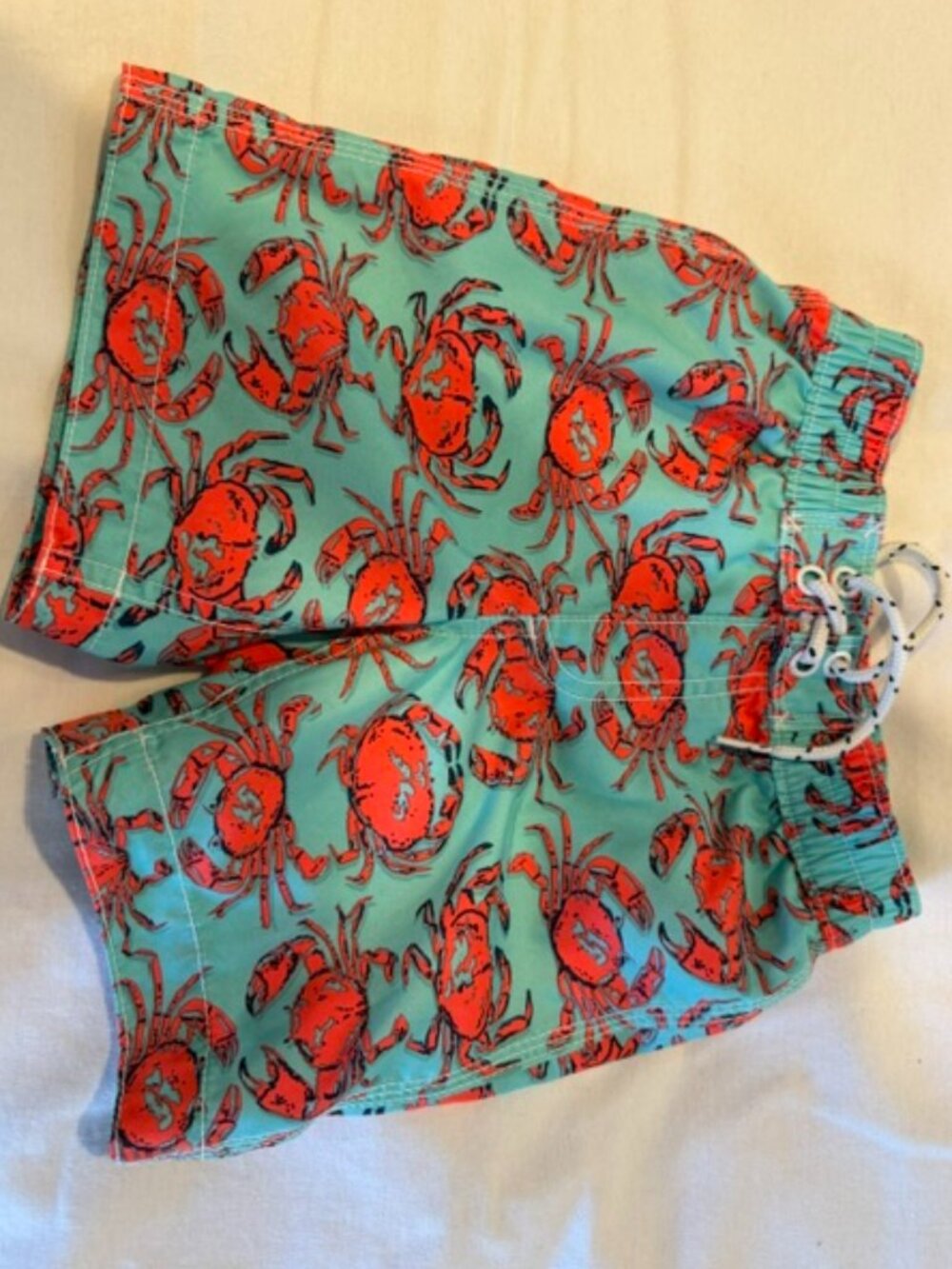 Gap Kids Boys Teal Ocean Crab Swim Shorts (Toddler 4T) Lined, Back Pocket